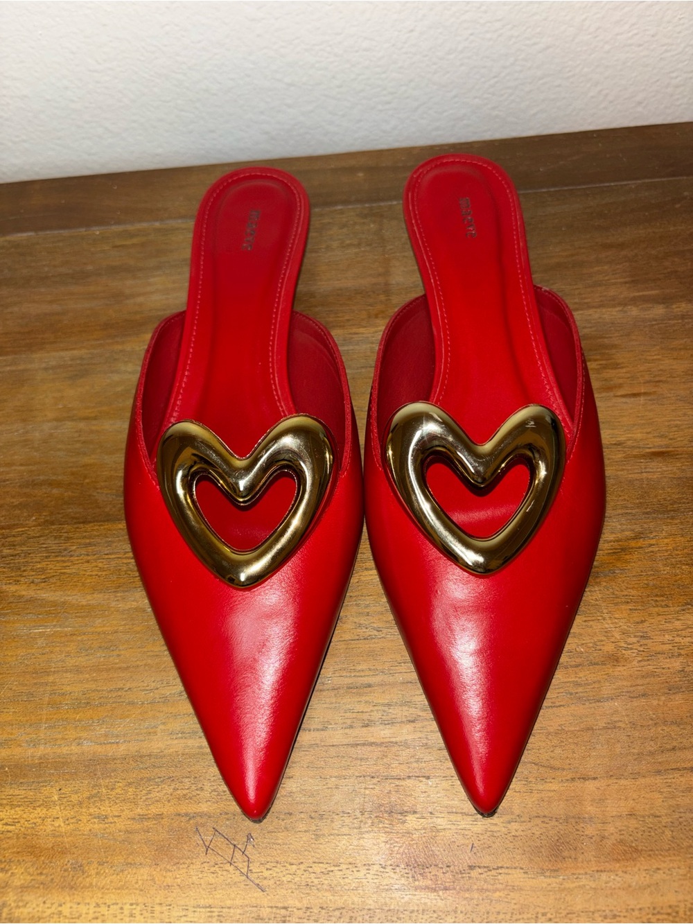 Maeve Heart Mule Heels, Size 37, US 6 - 6 1/2 , Retail $170.00, Color: Red - Picture 5 of 8